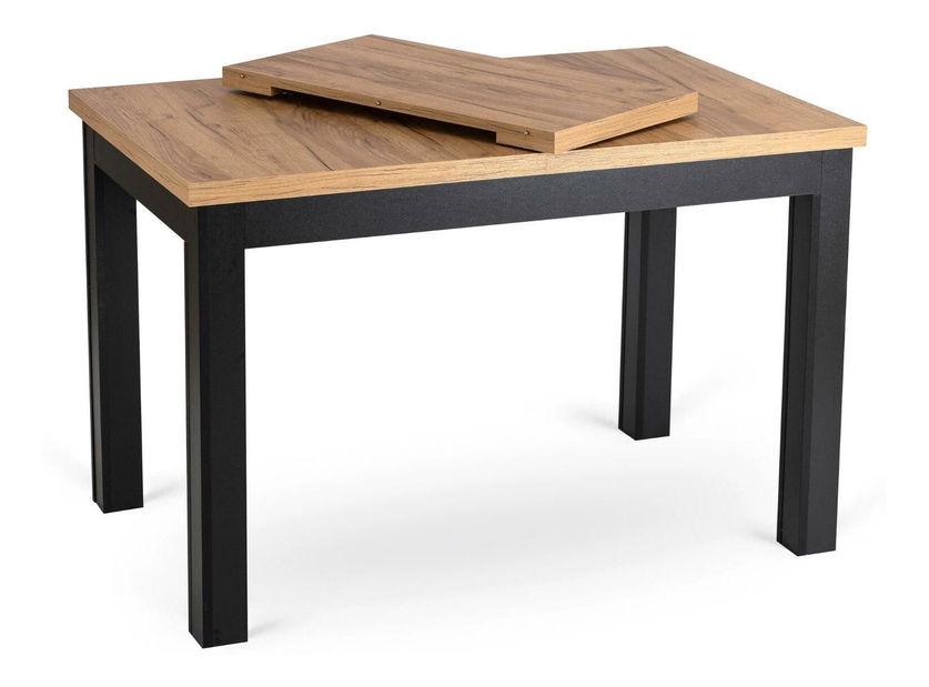 Masă sufragerie extensibilă Seguiremos (stejar craft auriu + negru) (pentru 4-6 persoane)