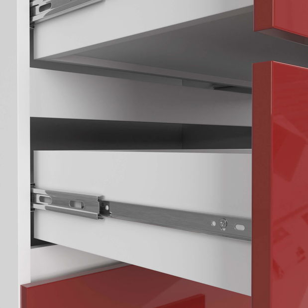 Komoda Keanu V (červená lesklá)