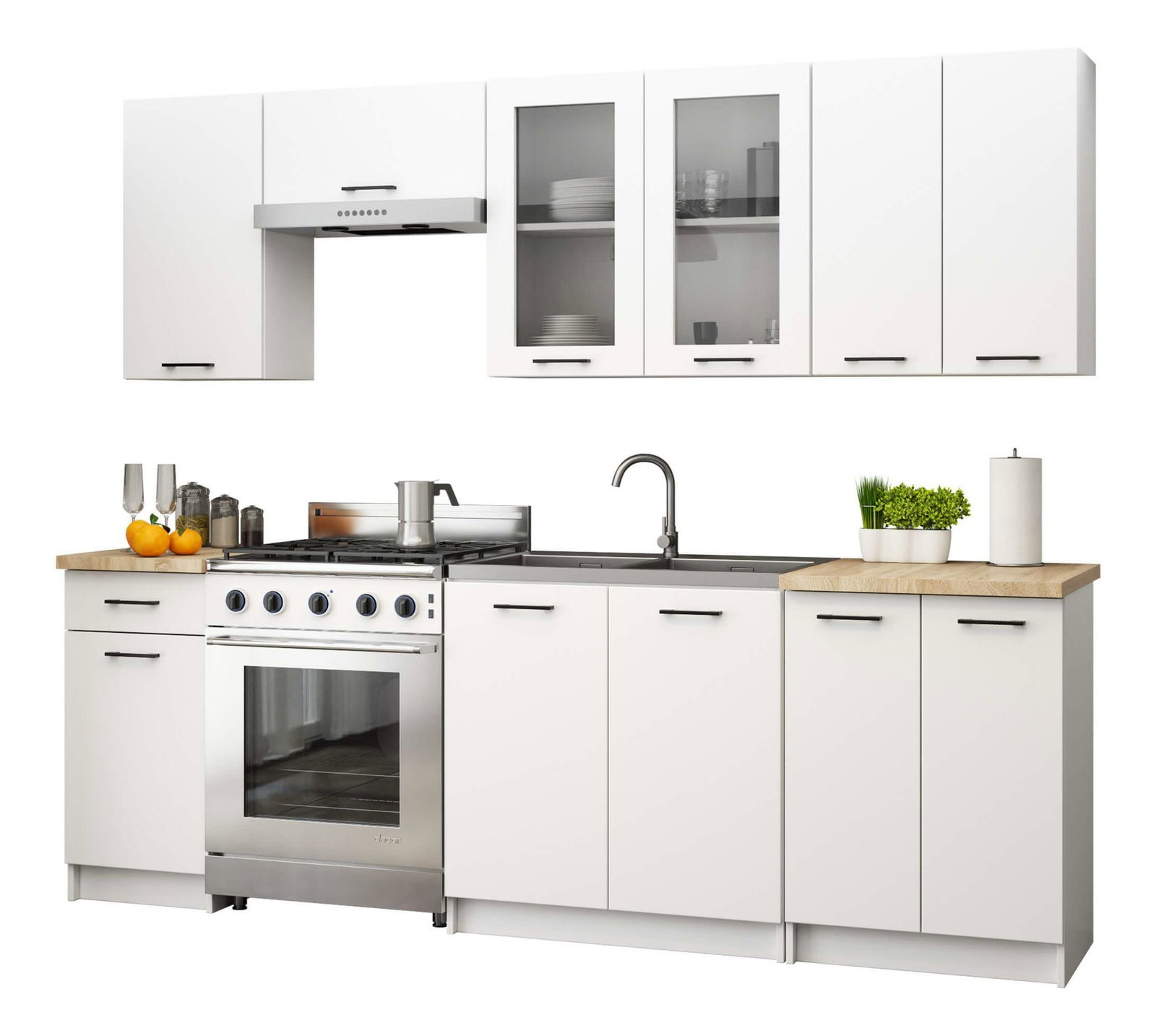 Kuchynská zostava 240 cm Ozara II C (biela)