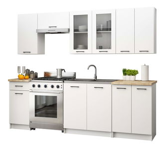 Set mobilier bucătărie 240 cm Ozara II C (Alb)