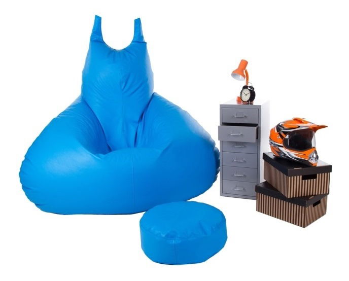 Fotoliu puf cu taburete Bobo XXXL (Albastru)