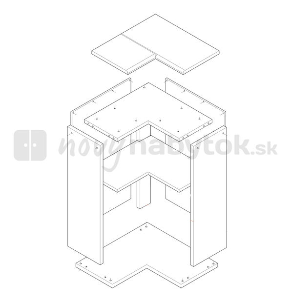 Dolná kuchynská skrinka, rohová Igo DN-88*88