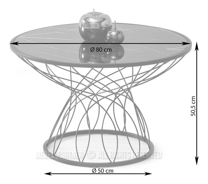 Măsuță de cafea Foxy (marmură neagră + negru)