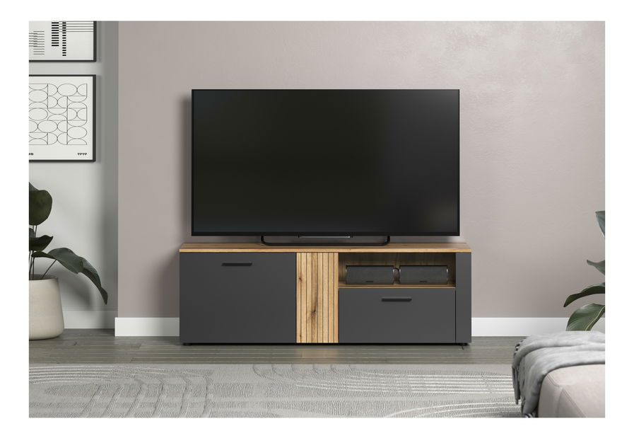 TV ormarić Esferas (grafit + hrast evoke) 