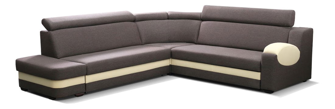 Rohová sedačka Aruba (hnedá + krémová) (L)