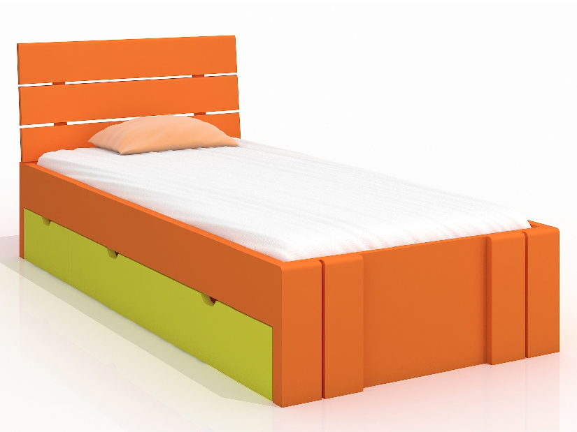 Jednolôžková posteľ 120 cm Naturlig Kids Tosen High Drawers (borovica) (s roštom)