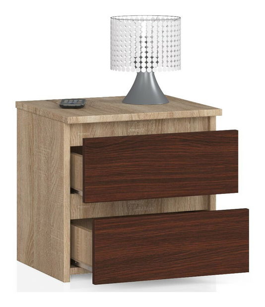 Noćni stolić Cleania CL2 (hrast sonoma + wenge)