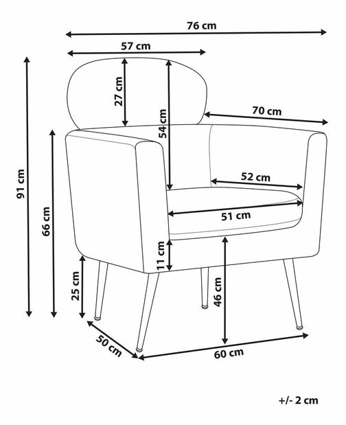 Fotelja Saulsberry (svijetlosiva) 