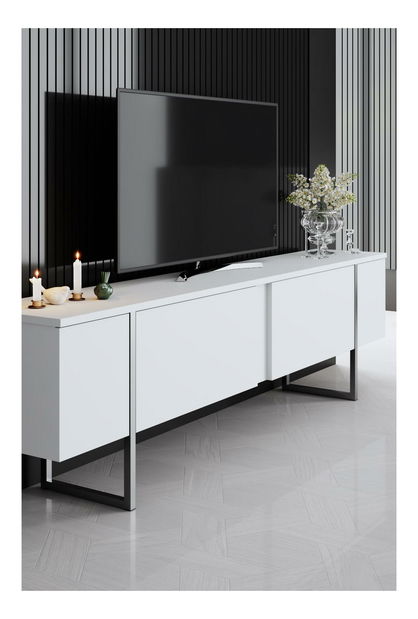 TV stolić/ormarić Luna (bijela + srebrna)