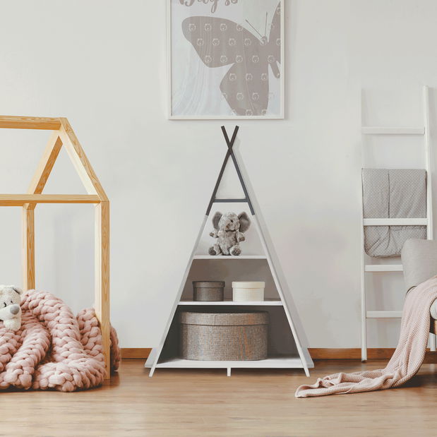 Raft de perete pentru copii Boop (Alb + gri) *vânzare