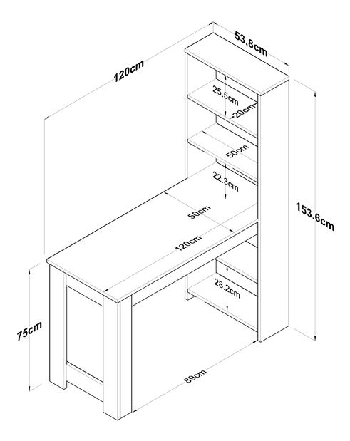 Masă PC Haiti 106 (Alb + Nuc)