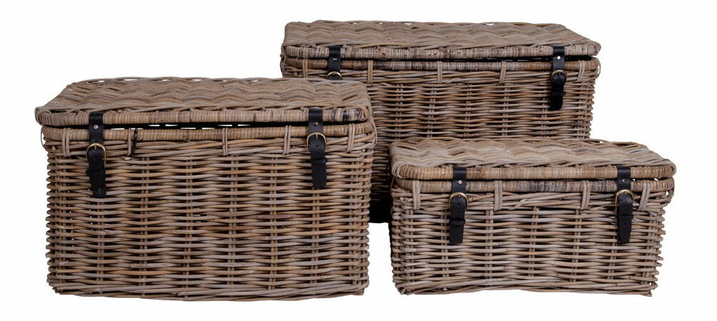 3 darabos kosár szett Dlavoria (szürke)