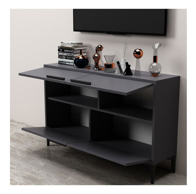 TV asztal/szekrény Kipobu (antracit) 