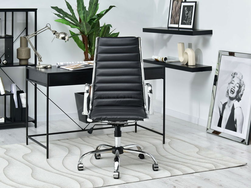 Fotel Berliner (fekete + króm)