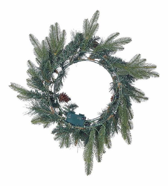 Veniec na dvere ø 50 cm Whitney (zelená) (s osvetlením)