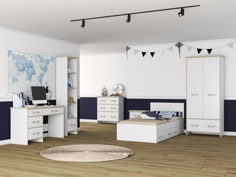 Jednostruki krevet 90 cm Klaudia 36 (bijela + hrast sonoma)