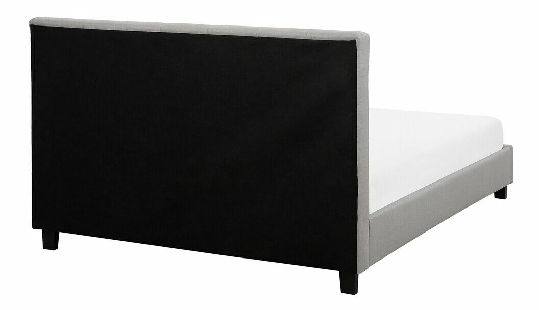 Pat matrimonial 160 cm Rhiannon (gri deschis) (cu somieră și saltea)