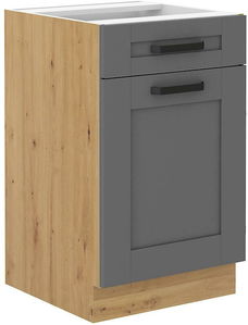 Dolná kuchynská skrinka Lucid 50 D 1F 1S BB (korpus: dub artisan + front: mdf dustgrey)