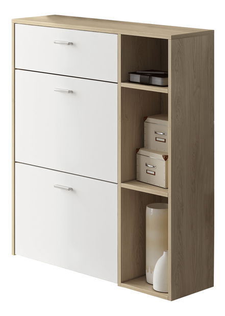 Kombinált szekrény typ 1 Marlana (fekete + wotan tölgy + szürke)