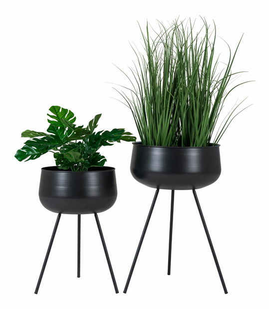 2 db-os virágcserép szett Aridelia (fekete)