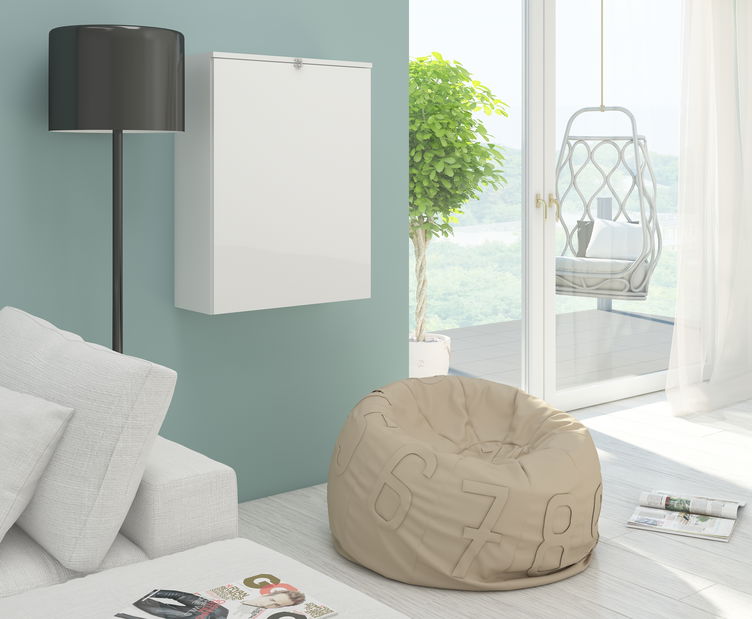 Számítógépasztal Harby fehér + fényes fehér