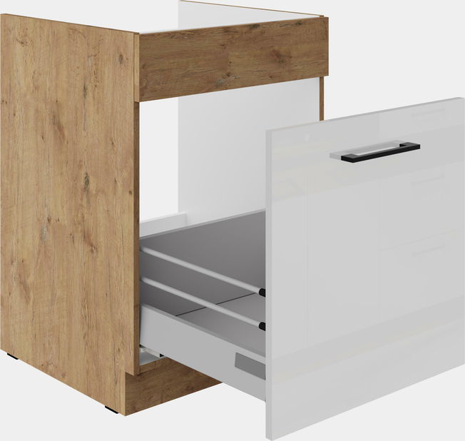 Dolná kuchynská skrinka Virion 60 ZL 1S BB (dub lancelot + biely lesk)