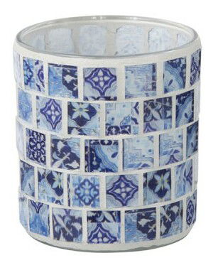 Sklo Jolipa Na čajovú sviečku Salty Denim (9x9x9cm) (Modrá)