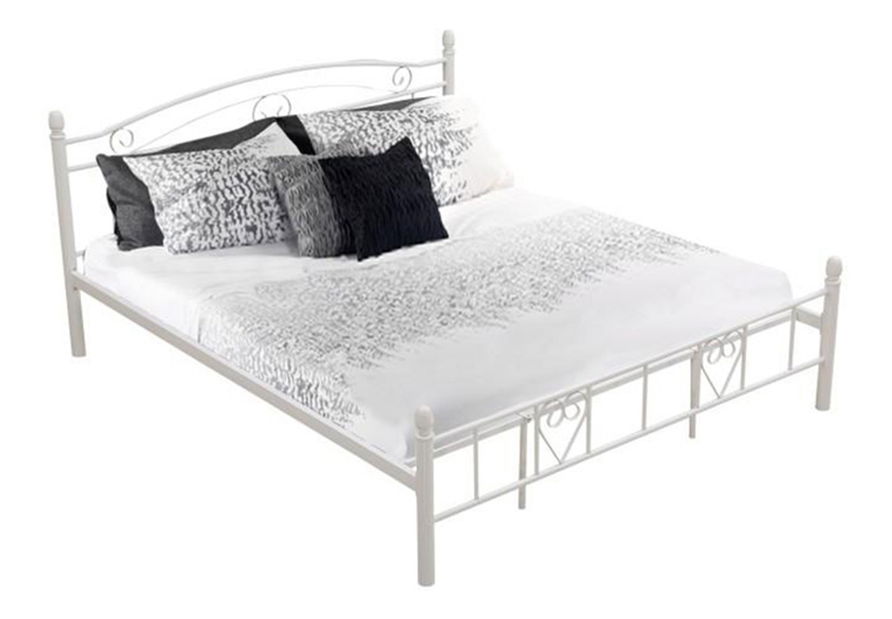 Manželská posteľ 180 cm Birie (s roštom) (biela)