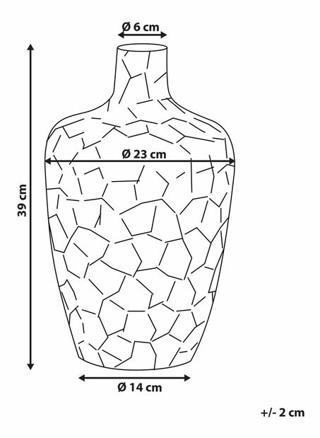 Váza ISHAS (39 cm) (ezüst)