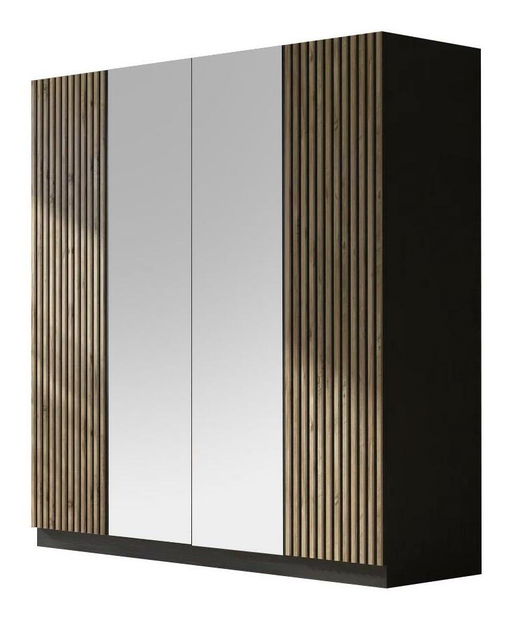 Dulap de haine Franc 77 (lemn negru + pin atlantic)