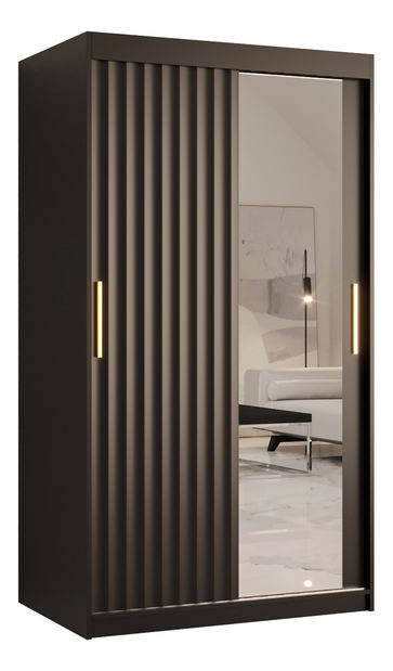 Dulap de haine cu oglindă 120 cm Riana Wa 2 120 (negru)