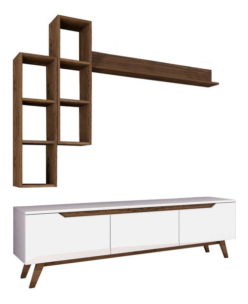 Set za dnevni boravak Mitevu 10 (bijela + orah)