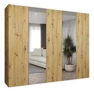 Ormar za garderobu 250 cm Mirabella 2 (hrast artisan + kašmir)