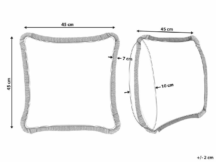 Set 2 buc perne decorative 45 x 45 cm Mitell (albastru)