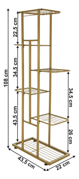 Virágtartó Beaumont 3 (arany)