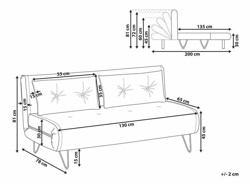 Pohovka dvojsedačka Valentine (tmavozelená)