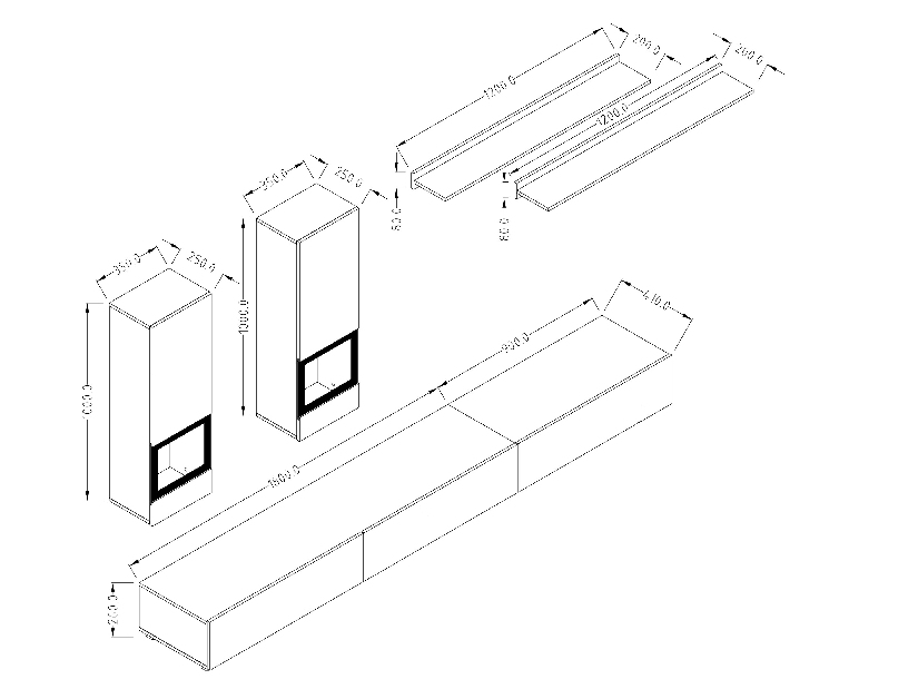 Mobilier living Barly Tip 10 (alb + alb lucios) (cu iluminat) *vânzare stoc