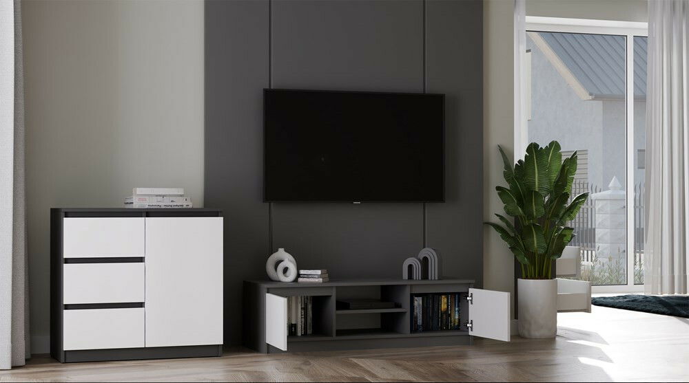TV skrinka Musecalo 120 (antracit + biela)