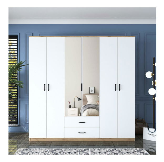 Ruhásszekrény Bafaretta 30 (tükörrel) (dió + fehér)