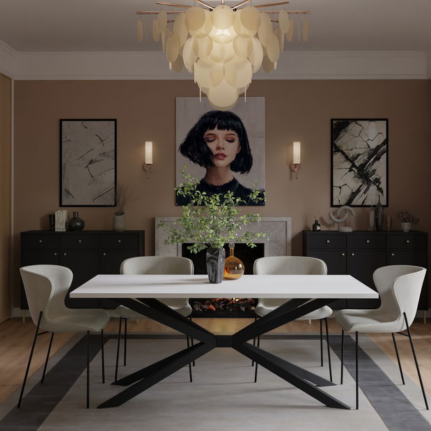 Jedálenský stôl Tampos (biela) (pre 8 a viac osôb)