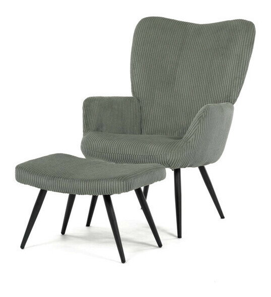 Fotoliu cu taburet Laruigo (verde)