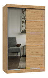 Šatníková skriňa s posuvnými dverami Igatossa 120 E (dub artisan) (so zrkadlom)