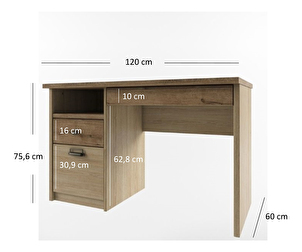 PC asztal  Danica 1D1S/120 (madura + wellington tölgy)