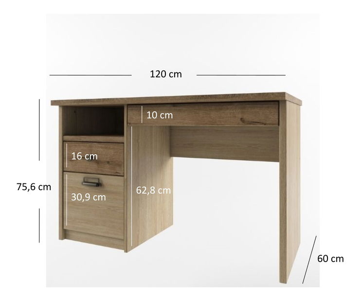 PC stolík Danica 1D1S/120 (madura + dub wellington)