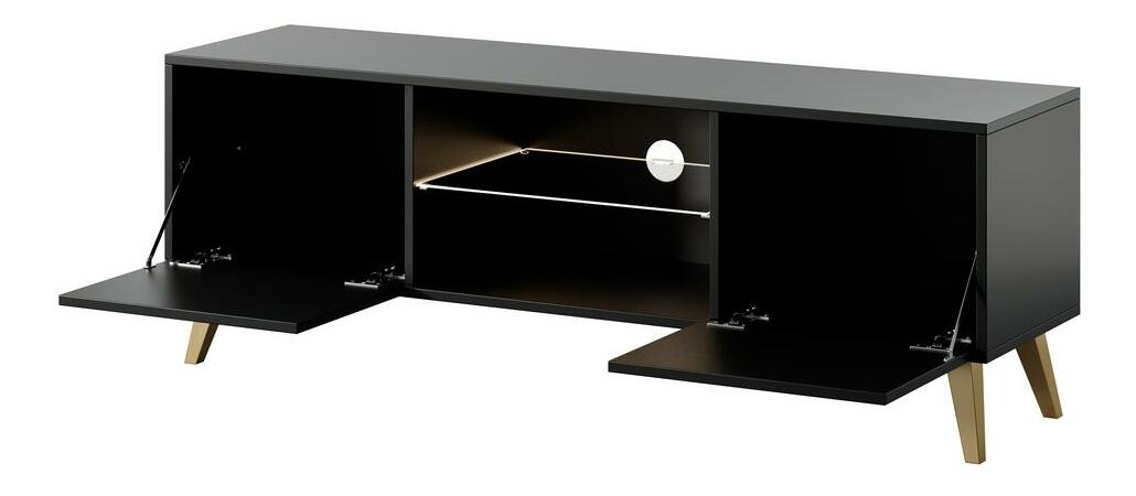 TV skrinka/stolík Savoi I (s osvetlením) (čierna)