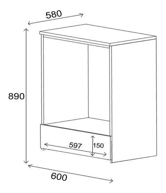 Kuchynská skrinka na rúru Linuni (biela)