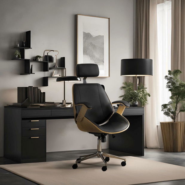 Kancelárske kreslo Fronterizos (dub zlatý + čierna) 