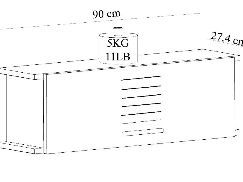 Polc Basisa (zafír tölgy + antracit + fehér) 