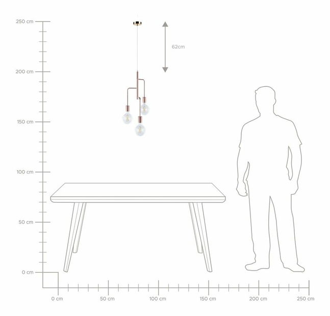 Függő lámpa Bonna (réz)