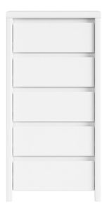 Komoda Kaspian KOM5S (bijela + bijela mat) 